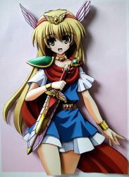 Rule 34 | 1990s (style), akazukin chacha, blonde hair, highres, magical princess, standing, sword, weapon