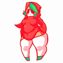 Rule 34 | 1girl, animated, animated gif, artist request, breasts, fat, green hair, lowres, mario (series), mask, medium breasts, nintendo, shy gal, shy guy, super mario bros. 1, thick thighs, thighs