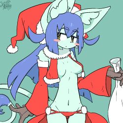 Rule 34 | 1girl, boots, cat, christmas, furry, furry female, hat, purple hair, santa hat, solo, the amboina, witch hat, yellow eyes