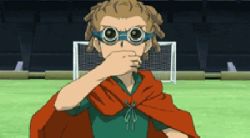 Rule 34 | 3boys, animated, animated gif, brown hair, character request, eyepatch, inazuma eleven (series), kidou yuuto, lowres, male focus, multiple boys, soccer, white hair