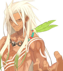 Rule 34 | 10s, jewelry, long hair, male focus, necklace, solo, tales of (series), tales of zestiria, tattoo, topless male, white hair, yuuki (irodo rhythm), zaveid (tales)