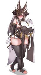 Rule 34 | 1girl, absurdres, animal ears, asanagi (style), blush, breasts, curvy, detached sleeves, earrings, frills, galleon (granblue fantasy), granblue fantasy, highres, horns, huge breasts, jewelry, lips, long hair, moisty boo, no shoes, pelvic curtain, pointy ears, solo, stirrup legwear, thick thighs, thighs, toeless legwear, toes, veil, very long hair, wide hips