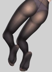 Rule 34 | 1girl, ass, black pantyhose, commentary request, from behind, grey background, gurande (g-size), highres, lower body, no shoes, original, out of frame, panties, panties under pantyhose, pantyhose, purple panties, simple background, soles, solo, thighband pantyhose, underwear