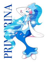 Rule 34 | :3, artsy-rc, blue eyes, blue hair, creatures (company), game freak, gen 7 pokemon, hair ornament, highres, jewelry, long hair, looking at viewer, nintendo, pokemon, pokemon (creature), pokemon sm, primarina, simple background, smile, solo, very long hair