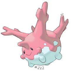Rule 34 | black eyes, closed mouth, commentary, corsola, creature, creatures (company), english commentary, full body, game freak, gen 2 pokemon, nintendo, no humans, official style, pinkgermy, pokedex number, pokemon, pokemon (creature), signature, simple background, smile, solo, transparent background