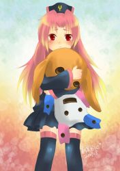 Rule 34 | 00s, arietta (tales), blush, boots, gothic lolita, lolita fashion, long hair, pink hair, stuffed animal, stuffed toy, tales of (series), tales of the abyss, thigh boots, thighhighs, zettai ryouiki