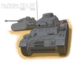 Rule 34 | caterpillar tracks, commentary request, cross, iron cross, jerry can, military, military vehicle, motor vehicle, no humans, original, panzer iii, panzer iv, panzer iii, panzer iv, shiro yukimichi, tank, vehicle focus, white background
