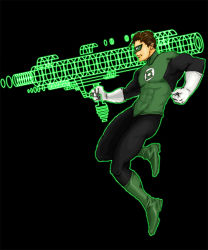 Rule 34 | 1boy, boots, dc comics, domino mask, flying, full body, green footwear, green lantern, green lantern (series), hal jordan, image sample, jewelry, male focus, mask, pixiv sample, resized, ring, shoes, simple background, solo, weapon