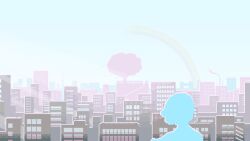 Rule 34 | 1other, ambiguous gender, animated, animated gif, building, cherry blossoms, cityscape, day, highres, mae 1031, original, outdoors, pixel art, rainbow, scenery, silhouette, solo