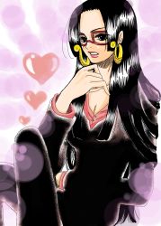 Rule 34 | boa hancock, business suit, glasses, highres, long hair, one piece