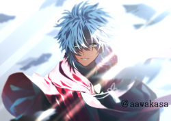 Rule 34 | 1boy, amakusa shirou (fate), bird, brown eyes, cape, commentary request, dark-skinned male, dark skin, fate/apocrypha, fate/grand order, fate (series), light particles, light rays, looking at viewer, male focus, parted bangs, priest, red cape, ryuuki (hydrangea), short hair, smile, solo, stole, tassel, teeth, twitter username, upper body, white hair