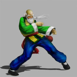 Rule 34 | 1boy, bald, beard, chinese clothes, drunk, eyebrows, facial hair, fighting stance, gabriel melendez, gourd, kung fu, long hair, male focus, old, old man, red nose, sash, shadow, shun di, simple background, solo, thick eyebrows, virtua fighter, white hair