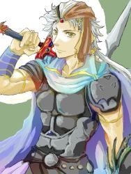 Rule 34 | 1980s (style), 1boy, character request, final fantasy, final fantasy ii, firion, male focus, short hair, solo, sword, weapon, white hair, yellow eyes