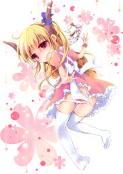 Rule 34 | 1girl, alternate costume, apron, ass, blonde hair, blush, censored, convenient censoring, cup, dress, enjoy mix, enmaided, fang, female focus, horn ornament, horn ribbon, horns, ibuki suika, long hair, looking at viewer, looking back, maid, maid apron, no shoes, open mouth, outstretched arm, outstretched hand, panties, panty pull, pantyshot, pink dress, pink panties, puffy sleeves, purple eyes, red eyes, ribbon, short sleeves, solo, tea set, teacup, teapot, thighhighs, touhou, tray, underwear, upskirt, very long hair, wavy mouth, white thighhighs, wrist cuffs