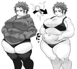 Rule 34 | 1girl, breasts, fat, hood, hoodie, huge breasts, kumatora, magnifying glass, mother (game), mother 3, squarewave