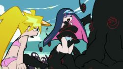 Rule 34 | 10s, animated, animated gif, cthulhu, ghost (psg), multicolored hair, panty &amp; stocking with garterbelt, panty (psg), stocking (psg), swimsuit, tentacles, two-tone hair, visor
