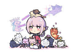 Rule 34 | 10s, 1girl, :3, = =, ahoge, animal, animal on lap, animalization, artist name, billy the kid (fate), black footwear, black skirt, blush, braid, brown hat, c:, cape, cat, cat on lap, character request, cheese, chibi, closed eyes, closed mouth, cowboy hat, cu chulainn (fate), cu chulainn (fate) (all), cu chulainn (fate/stay night), cu chulainn alter (fate), cu chulainn alter (fate/grand order), elizabeth bathory (fate), elizabeth bathory (fate/extra ccc), fate/extra, fate/extra ccc, fate/grand order, fate (series), florence nightingale (fate), flying kick, food, green cape, hair rings, hat, helena blavatsky (fate), hood, hood up, hooded cape, jacket, karna (fate), kicking, lancer, long hair, long sleeves, medb (fate), nagu, nero claudius (bride) (fate), nero claudius (fate), nero claudius (fate) (all), on head, on lap, pantyhose, petals, pink hat, pleated skirt, purple eyes, purple hair, rama (fate), red jacket, robin hood (fate), scathach (fate), seiza, sidelocks, sitting, skirt, smile, sparkle, striped clothes, striped headwear, thomas edison (fate), top hat, vertical-striped clothes, vertical-striped headwear, vertical-stripes, white background, white pantyhose
