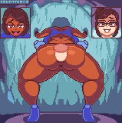 Rule 34 | 2girls, ahegao, anal, animated, animated gif, anus, ass, backboob, breasts, brown hair, clothed sex, countmoxi, dark-skinned female, dark skin, doggystyle, futa with female, futanari, glasses, grabbing, grabbing from behind, hair bun, huge ass, huge breasts, huge penis, ice, interracial, long hair, medium hair, mei (overwatch), multiple girls, open mouth, overwatch, overwatch 1, penis, pharah (overwatch), pixel art, pussy, restrained, sex, sex from behind, single hair bun, smile, stuck, tongue, tongue out