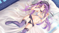 Rule 34 | 1girl, ancient greek clothes, euryale (fate), fate/grand order, fate (series), garter straps, greco-roman clothes, lingerie, panties, purple eyes, purple hair, royal icing, thighhighs, twintails, underwear