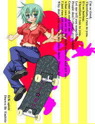 Rule 34 | 00s, 1girl, emitti, female focus, full body, iwasaki minami, lucky star, pants, riding, skateboard, solo, tagme