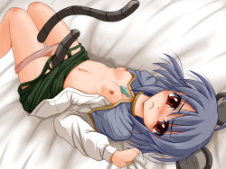 Rule 34 | 1girl, :&lt;, animal ears, bed sheet, between legs, between thighs, blush, breasts, capelet, doburoku (daiginjou), female focus, female masturbation, grey hair, jewelry, lying, masturbation, mouse ears, mouse tail, navel, nazrin, nipples, on back, open clothes, open shirt, panties, panty pull, pendant, red eyes, sheet grab, shirt, short hair, skirt, small breasts, solo, tail, tail between legs, tail masturbation, thighs, touhou, underwear