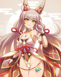 Rule 34 | 1girl, animal ears, breasts, chest jewel, cleavage, detached sleeves, enni, facial mark, highleg, highleg leotard, highres, leotard, long hair, low twintails, nia (blade) (xenoblade), nia (xenoblade), nintendo, silver hair, small breasts, solo, thighhighs, twintails, very long hair, wide hips, xenoblade chronicles (series), xenoblade chronicles 2, yellow eyes