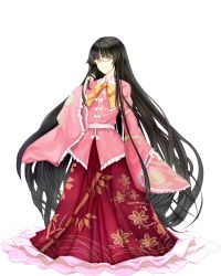 Rule 34 | 1girl, absurdly long hair, absurdres, black hair, blouse, blunt bangs, bow, bowtie, brown eyes, collared shirt, floral print, full body, glasses, highres, hime cut, houraisan kaguya, japanese clothes, long hair, long skirt, long sleeves, pink shirt, red skirt, shirt, skirt, sleeves past wrists, smile, solo, standing, tachi-e, tk31, touhou, transparent background, very long hair, white bow, white bowtie, wide sleeves