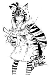 Rule 34 | 1girl, animal ears, animal print, antenna hair, belt, breast pocket, breasts, buttons, chapman&#039;s zebra (kemono friends), cleavage, closed mouth, collarbone, collared shirt, commentary, commentary request, constricted pupils, dated, disembodied hand, empty eyes, feet out of frame, grabbing, grabbing from behind, greyscale, hands in pockets, high-waist shorts, kemono friends, large breasts, leaning forward, long hair, looking down, monochrome, motion lines, multicolored hair, outstretched arms, pantyhose, pantyhose under shorts, partial commentary, partially unbuttoned, pervert, pocket, print legwear, print shirt, print shorts, shirt, shorts, signature, simple background, solo focus, sound effects, standing, streaked hair, striped clothes, striped pantyhose, tail, two-tone hair, very long hair, white background, yoshida hideyuki, zebra ears, zebra print, zebra tail