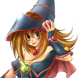 Rule 34 | 1girl, :p, bad id, bad pixiv id, bare shoulders, blonde hair, blush, choker, colorized, dark magician girl, detached sleeves, duel monster, green eyes, hat, long hair, lynx (artist), mozaiku, pentacle, tongue, tongue out, witch hat, wizard hat, yu-gi-oh!, yuu-gi-ou, yu-gi-oh! duel monsters
