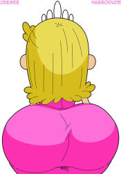 Rule 34 | 1girl, accurate artstyle, ass, ass bigger than head, blonde hair, butt, ceegee, curvy, dress, dummy thicc (meme), giant ass, giant butt, habbodude, huge ass, lola loud, nickelodeon, pink dress, the loud house, tiara