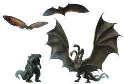 Rule 34 | absurdres, alien, blue eyes, bug, claws, dinosaur, dragon, elemental (creature), embers, fire elemental, flying, godzilla, godzilla: king of the monsters, godzilla (series), highres, hydra, insect, kaijuu, king ghidorah, legendary pictures, lava, monsterverse, moth, mothra, multiple heads, multiple tails, neon trim, no humans, pteranodon, pterosaur, rodan, simple background, size comparison, size difference, stinger, tail, talons, toho, ultra-taf, veins, white background, wings
