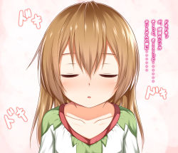 Rule 34 | 10s, 1girl, collarbone, closed eyes, face, haryuu (poetto), highres, long hair, silica, solo, sword art online, text focus, translation request