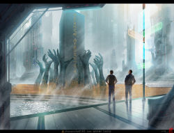 Rule 34 | 2boys, arrow (symbol), remembrance of earth&#039;s past, enzhe zhao, from behind, glowing, highres, indoors, letterboxed, luo ji, monument, multiple boys, reflection, sand, shadow, shi qiang, sign, standing, translation request, water, wide shot