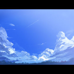 Rule 34 | bad id, bad pixiv id, cloud, day, letterboxed, no humans, ryouma (galley), scenery, sky
