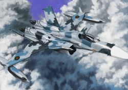 Rule 34 | aircraft, airplane, anti-u.n., camouflage, canards, cloud, commentary request, flying, gun, highres, jet, machine gun, macross, macross zero, mecha, original, realistic, robot, roundel, science fiction, sv-51, user kcnd2882, variable fighter, vehicle focus, weapon