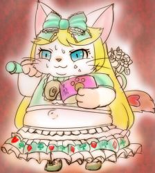 Rule 34 | alice (cat busters), artist request, blonde hair, blue eyes, cat, cat busters, furry, highres, long hair, fat