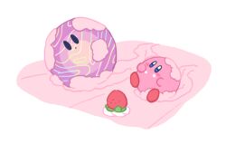 Rule 34 | blush stickers, colored skin, commentary request, food, fruit, kirby, kirby&#039;s dream buffet, kirby: star allies, kirby (series), lena18, nintendo, no humans, orb, pink skin, purple skin, solid oval eyes, strawberry, void termina