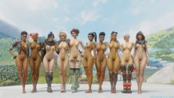 Rule 34 | 10 girls, absurdres, apex legends, boots, breasts, hand on ass, hand on own hip, highres, multiple girls, pussy
