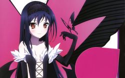 Rule 34 | 10s, 1girl, accel world, antenna hair, bare shoulders, black gloves, black hair, blush, brown eyes, bug, butterfly, butterfly wings, cropped, dress, elbow gloves, gloves, hairband, highres, insect, insect wings, kuroyukihime, long hair, looking at viewer, midriff, official art, official wallpaper, scan, smile, solo, upper body, wallpaper, wings