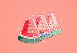 Rule 34 | artist name, bad id, bad instagram id, food, food focus, fruit, meyoco, no humans, original, pink background, seed, simple background, sparkle, transparent, watermelon, watermelon seeds