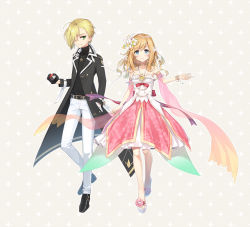 Rule 34 | 1boy, 1girl, alternate costume, alternate hairstyle, bad id, bad pixiv id, bare shoulders, belt, black footwear, black gloves, black jacket, black shirt, blonde hair, blue eyes, blush, bracelet, closed mouth, collarbone, commentary request, creatures (company), dress, earrings, flower, flower on head, full body, game freak, gem, gladion (pokemon), gloves, green eyes, hair between eyes, hair flower, hair ornament, hair over one eye, hand up, holding, holding poke ball, jacket, jewelry, light brown hair, long hair, long sleeves, looking at viewer, necklace, nintendo, no legwear, open clothes, open jacket, open mouth, pants, pendant, pink dress, poke ball, poke ball (basic), pokemon, pokemon sm, ribbon, rupinesu, selene (pokemon), shirt, shoes, short hair, simple background, sleeveless, sleeveless dress, smile, standing, teeth, white dress, white pants