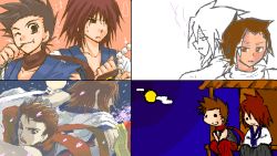 Rule 34 | 00s, age difference, brown hair, father and son, kratos aurion, lloyd irving, male focus, oekaki, red hair, short hair, tales of (series), tales of symphonia