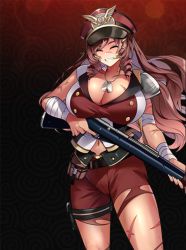 Rule 34 | breasts, curvy, large breasts, pirate, qtenka, scar, smile, tenkafuma, thick thighs, thighs