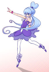 Rule 34 | 10s, 1girl, alternate form, bad id, bad pixiv id, blue eyes, blue hair, blue skirt, cure princess, cure princess (sherbet ballet), dress, full body, hair bun, happinesscharge precure!, heart hair bun, jewelry, long hair, looking at viewer, magical girl, matching hair/eyes, pantyhose, plantar flexion, precure, shirayuki hime, shoes, show-nosuke, simple background, single hair bun, skirt, smile, solo, twintails, white background, white pantyhose, wrist cuffs