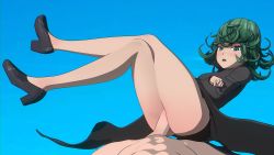 Rule 34 | 1boy, 1girl, 3d, animated, clothed female nude male, clothed sex, crossed legs, green eyes, green hair, highres, lazyprocrastinator, nude, one-punch man, sex, tatsumaki, vaginal, video