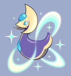 Rule 34 | artsy-rc, blue eyes, creatures (company), cresselia, from side, full body, game freak, gen 4 pokemon, highres, legendary pokemon, looking at viewer, nintendo, pokemon, pokemon (creature), purple background, signature, simple background, smile, sparkle, symbol-only commentary