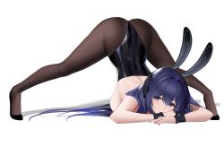 Rule 34 | 1girl, absurdres, an yasuri, animal ears, arm rest, ass, azur lane, banned artist, bare shoulders, black leotard, black pantyhose, blue eyes, blue hair, breasts, cleavage, fake animal ears, female focus, full body, hair between eyes, hair ornament, heart, heart-shaped pupils, high heels, highres, jack-o&#039; challenge, large breasts, leotard, long hair, matching hair/eyes, new jersey (azur lane), new jersey (exhilarating steps!) (azur lane), official alternate costume, pantyhose, playboy bunny, rabbit ears, revision, shadow, sideboob, simple background, solo, spread legs, symbol-shaped pupils, thighs, top-down bottom-up, white background, wrist cuffs