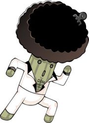 Rule 34 | 1990s (style), afro, black hair, bosatender, cactair, chest hair, disco, final fantasy, final fantasy vii, huge afro, lowres, md5 mismatch, no humans, open clothes, open shirt, resized, resolution mismatch, retro artstyle, sabotender, saturday night fever, shirt, simple background, solo, source larger, white background