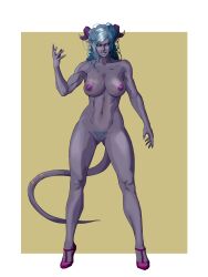 Rule 34 | 1girl, absurdres, female pubic hair, highres, horns, lorthcansfw, original, pubic hair, self-upload, solo, tagme, tail, tiefling