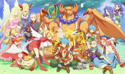 Rule 34 | !, !!, ..., 5boys, 6+girls, ?, amino-san, angel wings, animal ears, annotated, bandages, beads, blonde hair, blue hair, breath of fire, breath of fire iii, capcom, deis, dress, closed eyes, garr, glasses, hairband, hat, honey (breath of fire), long hair, momo (breath of fire), multiple boys, multiple girls, myria, nina (breath of fire iii), nude, open mouth, peco (breath of fire), ponytail, rabbit ears, red eyes, rei (breath of fire), ryuu (breath of fire iii), short hair, sleeping, teepo, white wings, wings, zzz